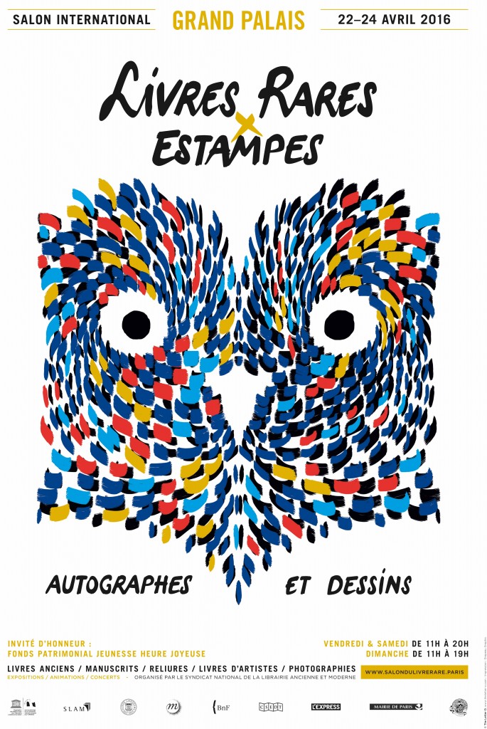 Salon du livre ancien et de l'estampe 2016 Grand Palais Paris. Affiche.