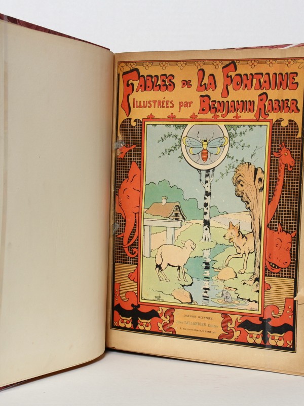 Fables de La Fontaine illustrées par Benjamin Rabier. Page titre. Livre ancien.
