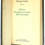 Œuvres. Enfance. En gagnant mon pain. Mes Universités. Maxime Gorki. Livre Club Diderot 1972. Page titre.