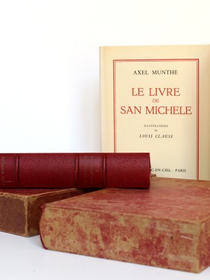 Le Livre de San-Michele. Axel Munthe. Éditions Arc-en-Ciel 1952. 2 volumes. Livres, chemises et emboîtages.