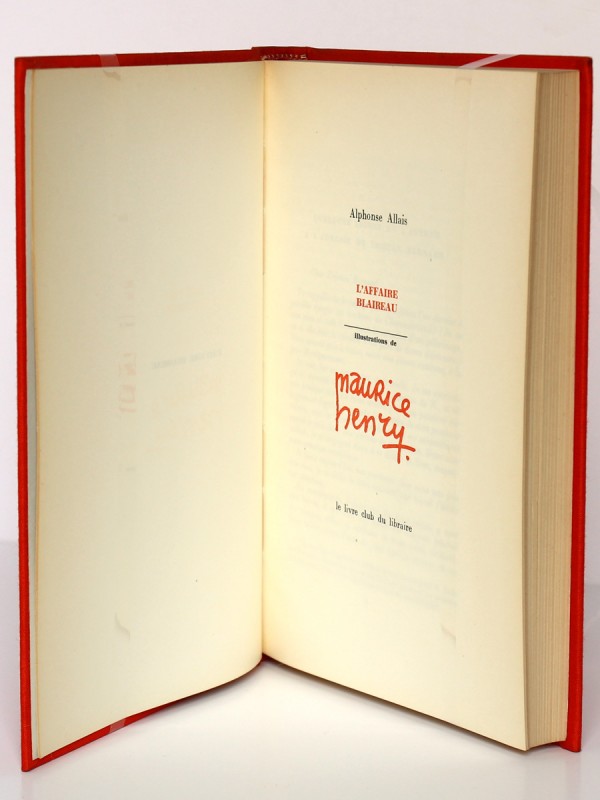 L'Affaire Blaireau, Alphonse Allais. Illustrations Maurice Henry. Le Livre Club des libraires. Page titre.