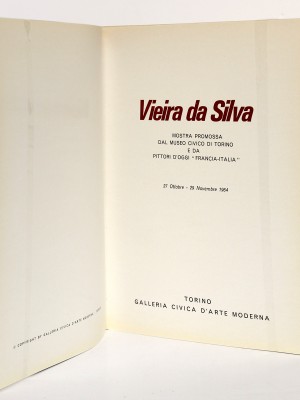 Vieira da Silva. Exposition Museo civico di Turino 1964. Page titre.