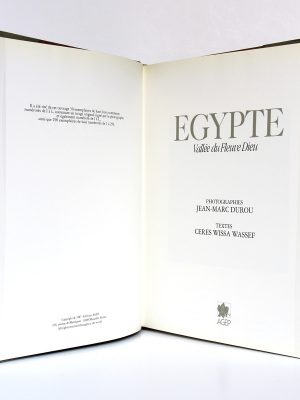 Égypte Vallée du Fleuve Dieu Cérès Wissa Wassef Photographies de Jean-Marc DUROU. AGEP 1987. Page titre.