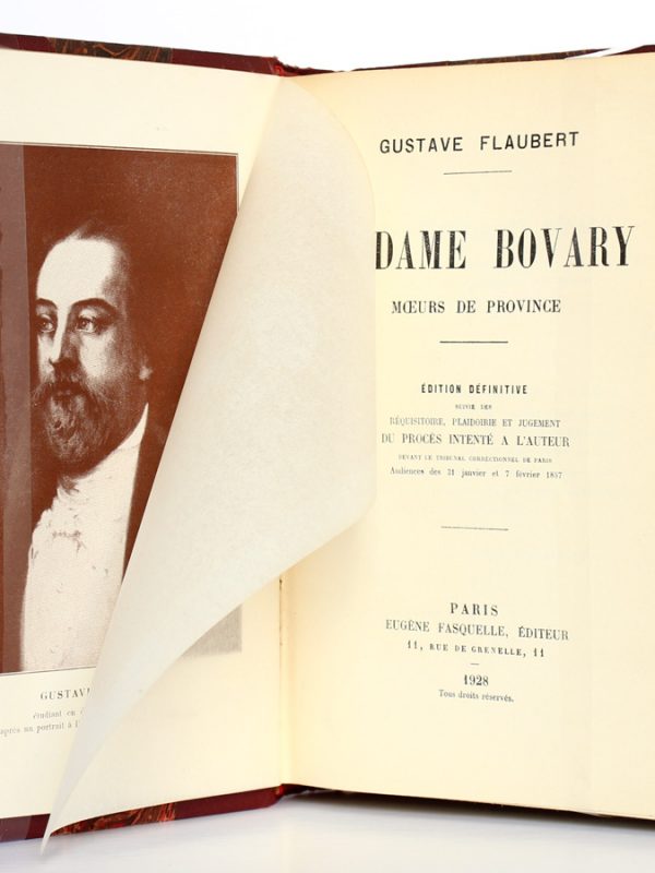 Madame Bovary. Gustave Flaubert. Eugène Fasquelle Éditeur 1928. Frontispice et page titre.
