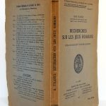 Recherches sur les jeux romains André Piganiol. Librairie Istra 1923. Couverture : plats et dos.