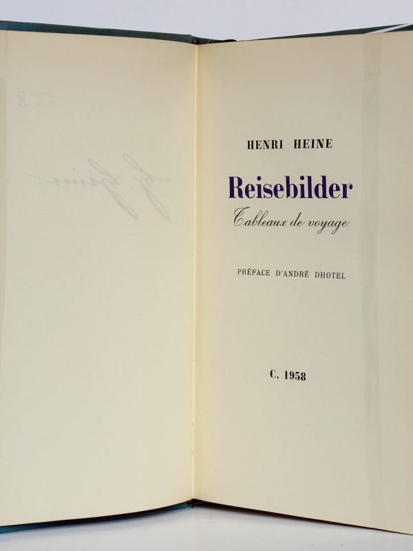 Reisebilder Tableaux de voyage. Heinrich Heine. Le Club français du Livre 1958. Page titre.