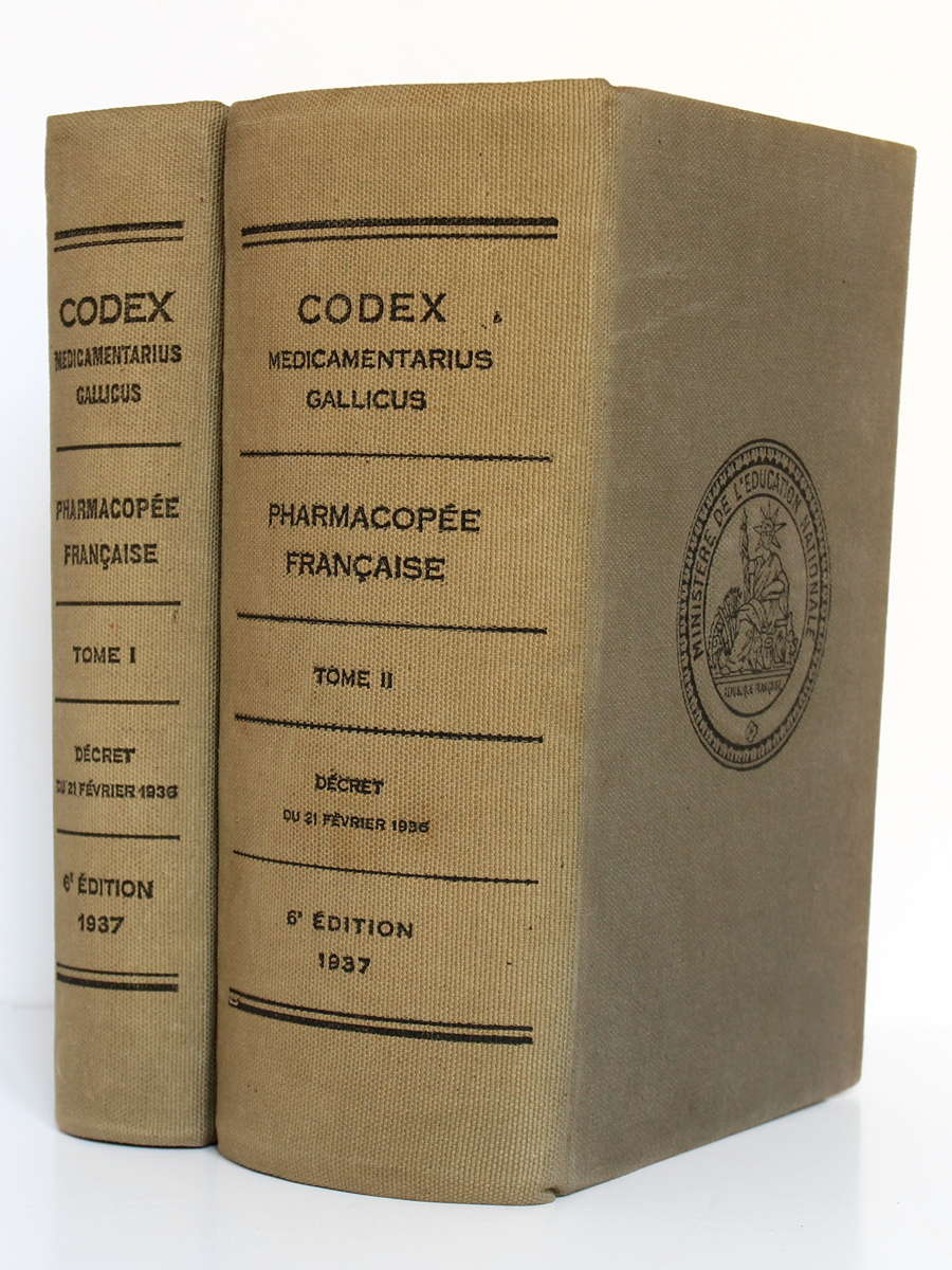 Codex 1937. Imprimeries Oberthur. 2 volumes. Reliures.