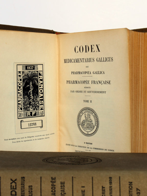 Codex 1937. Imprimeries Oberthur. 2 volumes. Pages intérieures 3.