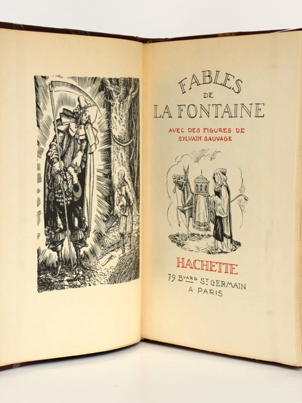 Fables, La Fontaine. Hachette 1934. Frontispice et page-titre.