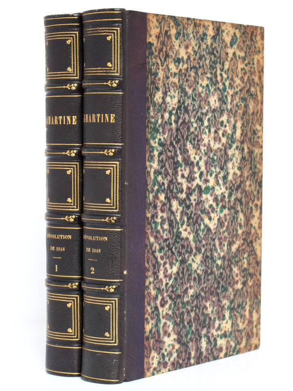 Histoire de la Révolution de 1848, Alphonse de Lamartine. Perrotin, 1849. 2 volumes. Reliures.