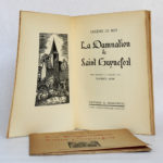 La Damnation de saint Guynefort, Eugène LE ROY, bois gravés de Maurice ALBE. Éditions Sedrowski, 1935. Frontispice et page titre.