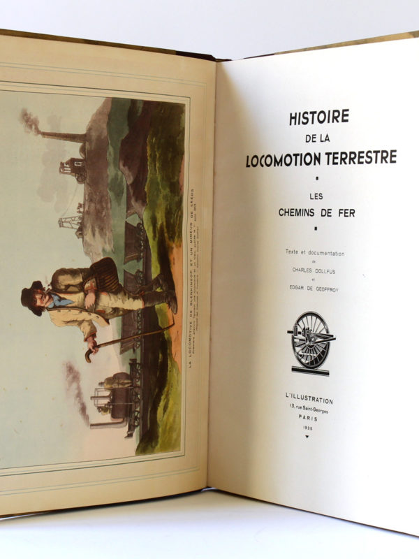 Histoire de la locomotion terrestre, Charles DOLFUS, Edgard de GEOFFROY. L'Illustration 1938. Frontispice et page titre.