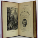 L'École des Robinsons - Le Rayon vert, Jules Verne. Bibliothèque d'Éducation et de Récréation J. Hetzel & Cie [1882]. Frontispice et page titre du premier titre.