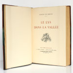 Le Lys dans la vallée, Balzac. Piazza Éditeur / Le Livre français, 1927. Page titre.
