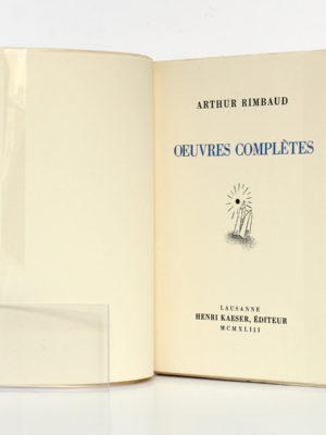 Œuvres complètes de RIMBAUD. Éditions du Grand-Chêne, 1943. Page titre.