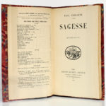 Sagesse, Paul VERLAINE. Albert Messein Éditeur, 1914. Page titre.