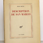 Description de San Marco, Michel BUTOR. nrf-Gallimard, 1963. Couverture.