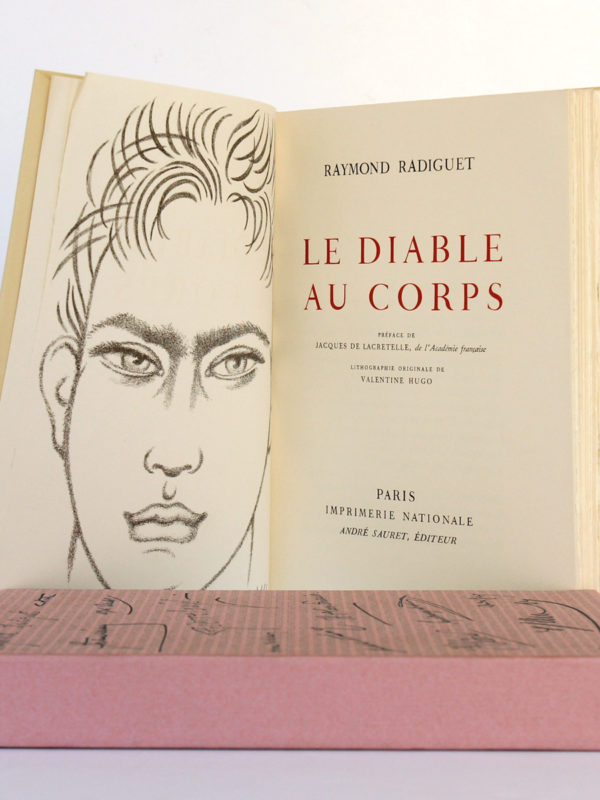 Le Diable au corps, Raymond RADIGUET. André Sauret Éditeur, 1958. Frontispice et page titre.