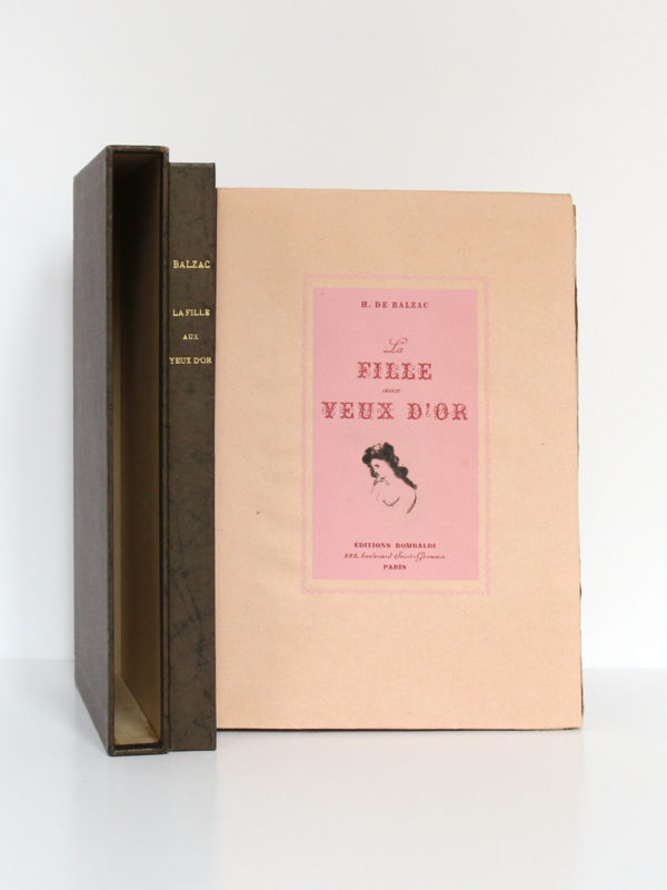 La Fille aux yeux d'or, Honoré de BALZAC. Pointes sèches de Jean SERRIÈRE. Éditions Rombaldi, 1942. Couverture, chemise et étui.