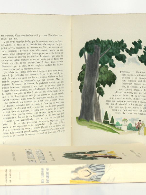 Les Liaisons dangereuses, CHODERLOS DE LACLOS. Illustrations de Maurice LEROY. En 2 tomes. Éditions du Charme, 1941. Pages intérieures du volume 1.