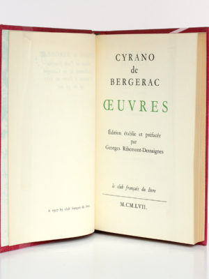 Œuvres, CYRANO DE BERGERAC. Le club français du livre, 1957. Page titre.
