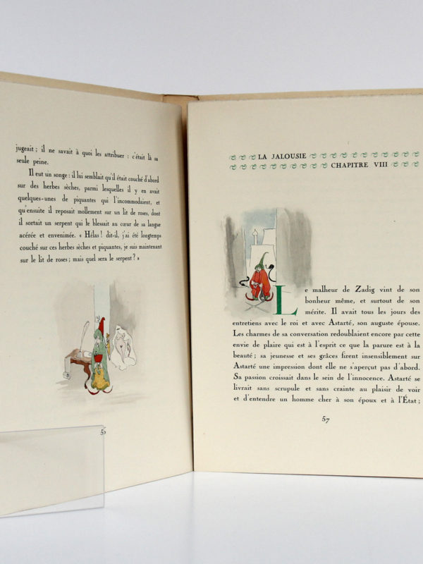 Zadig, VOLTAIRE. Illustrations de Roger MAUGE. Chez Jean Landru, 1947. Pages intérieures 1.