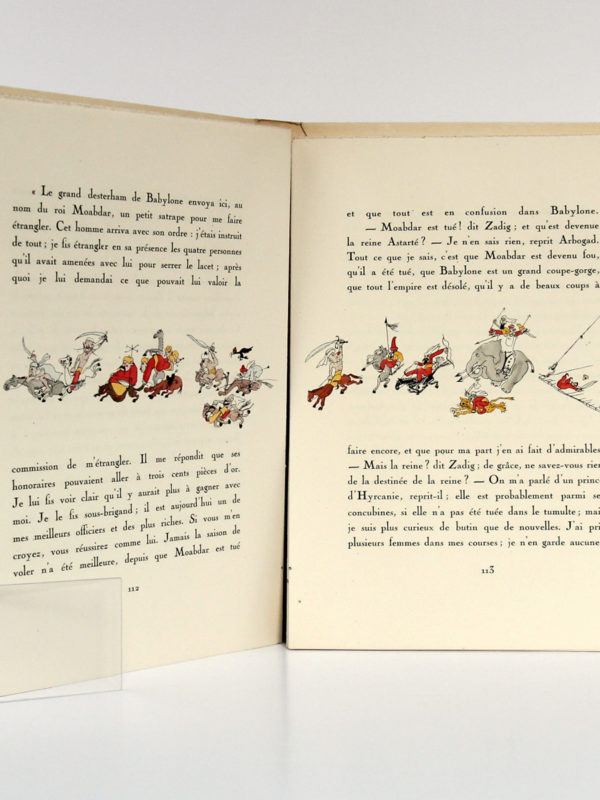 Zadig, VOLTAIRE. Illustrations de Roger MAUGE. Chez Jean Landru, 1947. Pages intérieures 2.