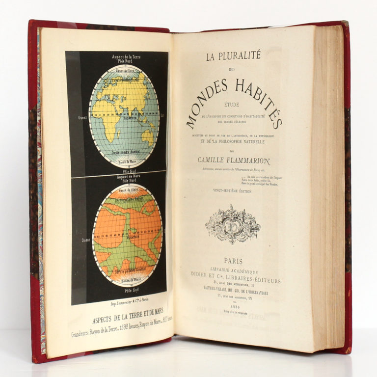 La pluralité des mondes habités, Camille Flammarion. Didier et Cie, 1880. Frontispice et page titre.