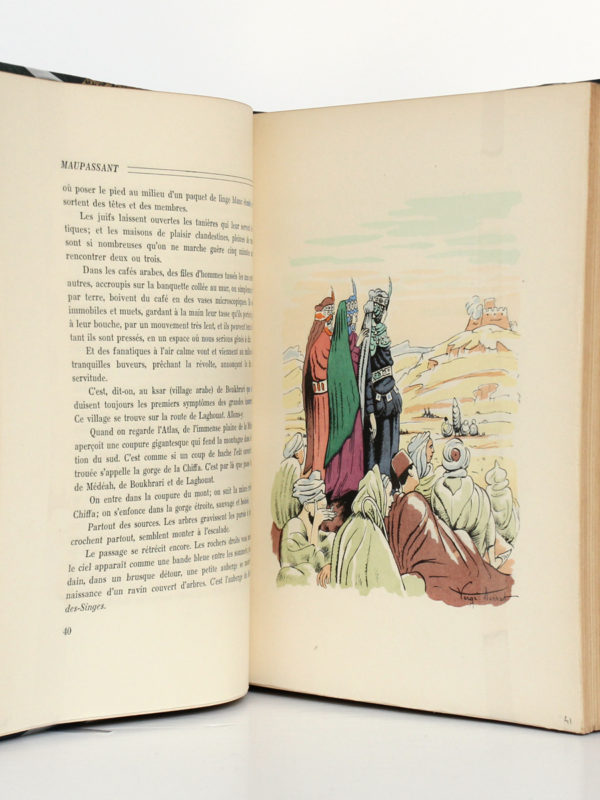 Au Soleil - La Vie errante, Guy de Maupassant. Illustrations de VERGÉ-SARRAT. Librairie de France, 1935. Pages intérieures 1.