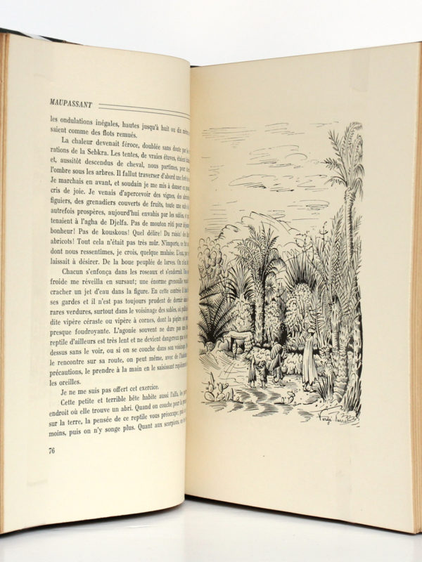 Au Soleil - La Vie errante, Guy de Maupassant. Illustrations de VERGÉ-SARRAT. Librairie de France, 1935. Pages intérieures 2.