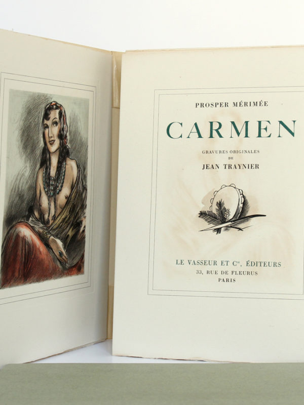 Carmen, Prosper MÉRIMÉE. Le Vasseur et Cie, 1943. Frontispice et page titre.