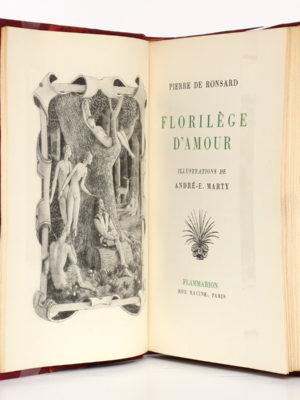 Florilège d'amour, Pierre de RONSARD, illustrations de MARTY. Flammarion, 1953. Frontispice et page-titre.