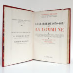 La Guerre de 1870-1871 et la Commune, Georges BOURGIN. Flammarion, 1947. Page titre.
