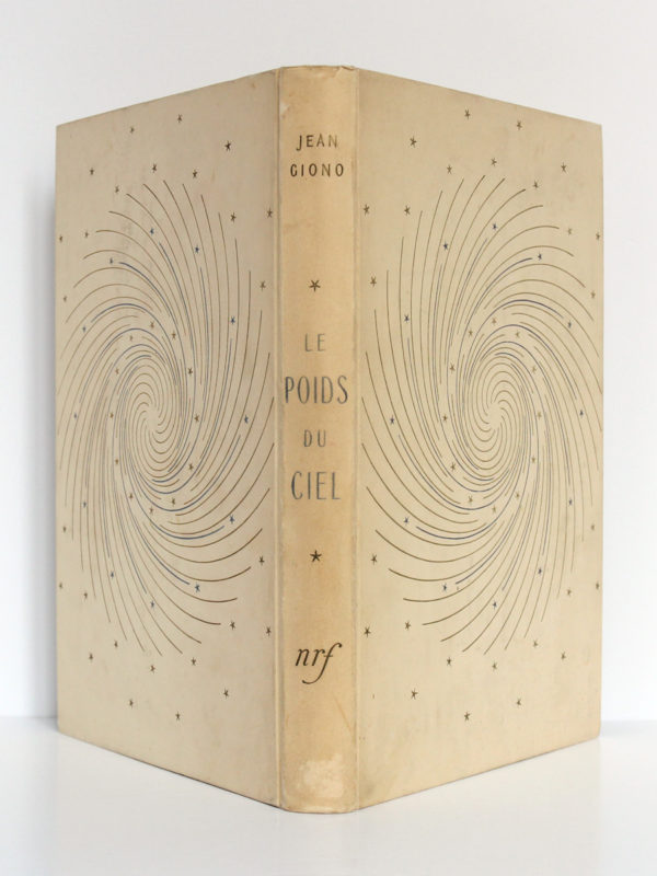 Le Poids du ciel, Jean GIONO. nrf-Gallimard, 1938. Couverture : dos et plats.