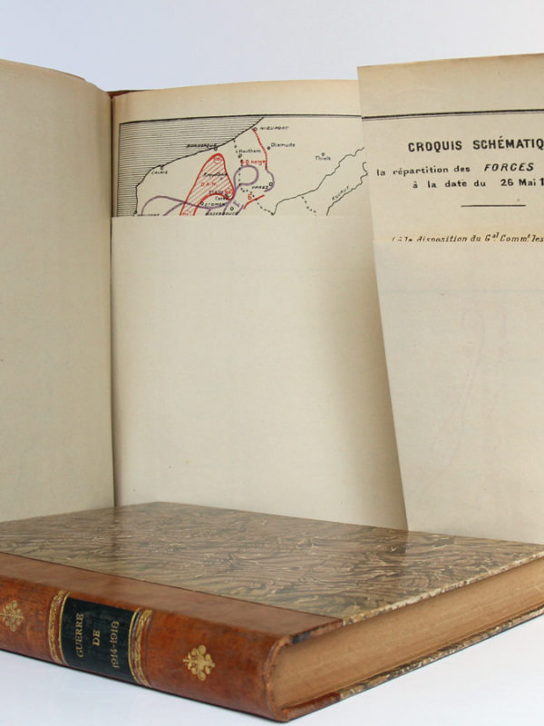 La Guerre de 1914-1918. Cours d’histoire. Colonel DUFFOUR. École supérieure de guerre, 1923. 2 volumes. Pages intérieures de l'atlas 3.