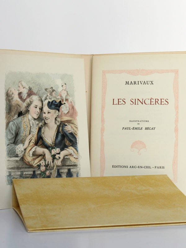 Les fausses confidences, Marivaux. Illustrations de Paul-Émile BÉCAT. Éditions Arc-en-Ciel, 1953. Frontispice et page titre 3.