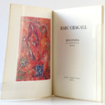 Marc Chagall Monotypes en noir et en couleurs Paravent 1961-1963, Catalogue Galerie Cramer 1964-1965. Frontispice et première page titre.
