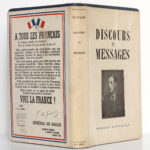 Discours et messages 1940-1946, Charles DE GAULLE. Éditions Berger-Levrault, 1946. Jaquette : dos et plats.