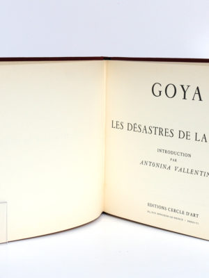 Les désastres de la guerre, Goya. Éditions Cercle d'Art, 1955. Page titre.