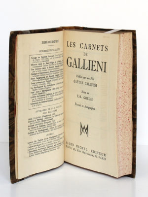 Les carnets de Gallieni publiés par son fils. Albin Michel, 1932. Page titre.