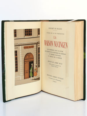 La Maison Nucingen, Honoré de BALZAC. Dessins de André ROUX. Éditions Albert Guillot, 1949. Frontispice et page titre.