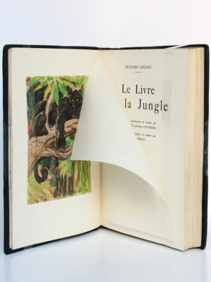 Le Livre de la jungle, Rudyard KIPLING. Illustrations H. DELUERMOZ. Librairie Delagrave, 1936. Frontispice et page titre.