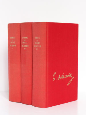 Journal de Eugène Delacroix. Librairie Plon, 1960. 3 volumes. Reliures.