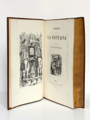 Fables de La Fontaine, illustrations par Grandville. Garnier-Frères, 1864. Frontispice et page-titre.