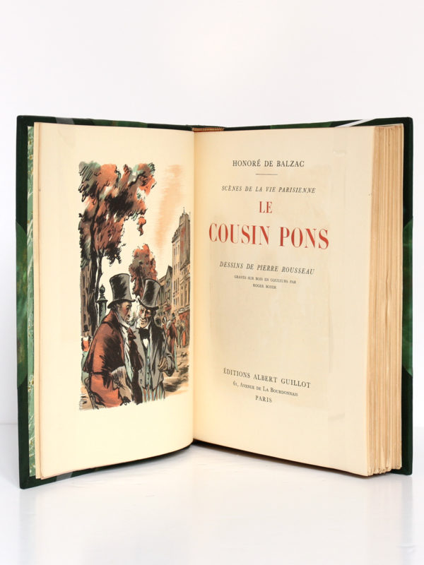 Le Cousin Pons, BALZAC. Dessins de Pierre ROUSSEAU. Éditions Albert Guillot, 1949. Frontispice et page-titre.
