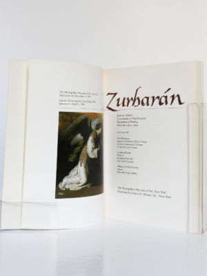 Zurbaran, catalogue 1987. Sous la direction de Jeannine Baticle. The Metropolitan Museum of Art, 1987. Frontispice et page titre.