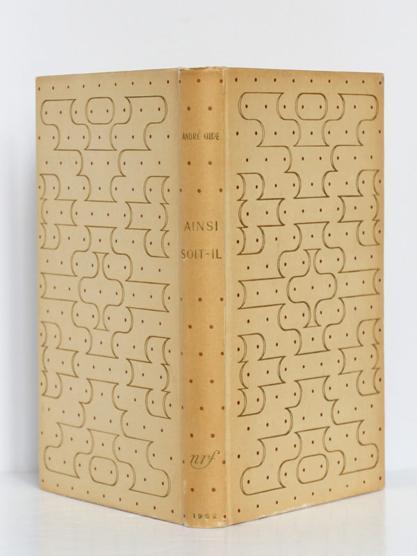 Ainsi soit-il ou Les jeux sont faits, André Gide. nrf-Gallimard, 1952. EO. Reliure Bonet : dos et plats.