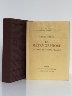 La métamorphose et autres nouvelles, Franz Kafka. Imprimerie Nationale/André Sauret, 1957. Couverture et étui.