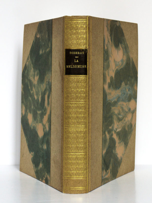 La Religieuse, Denis Diderot. Illustrations de Victor Lhuer. Éditions Arc-en-Ciel, 1943. Reliure : dos et plats.