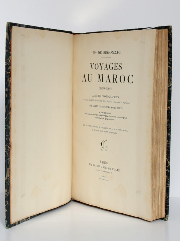 Voyages au Maroc (1899-1901), Marquis de Ségonzac. Librairie Armand Colin, 1903. Page titre.